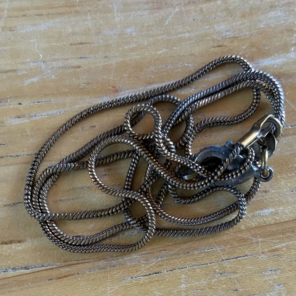 Sterling Silver 925 Snake Vintage Necklace Dipped in Gold 20in 3.6 grams
